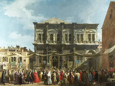 Venice The Feast Day of Saint Roch Canaletto